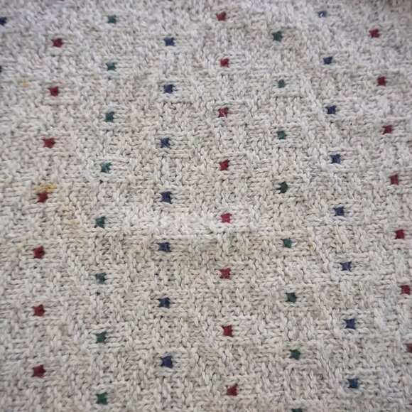 Vintage '90s St John's Bay Gray Maroon 3D Biggie Cosby Knit Crewneck Sweater L - Picture 4 of 9